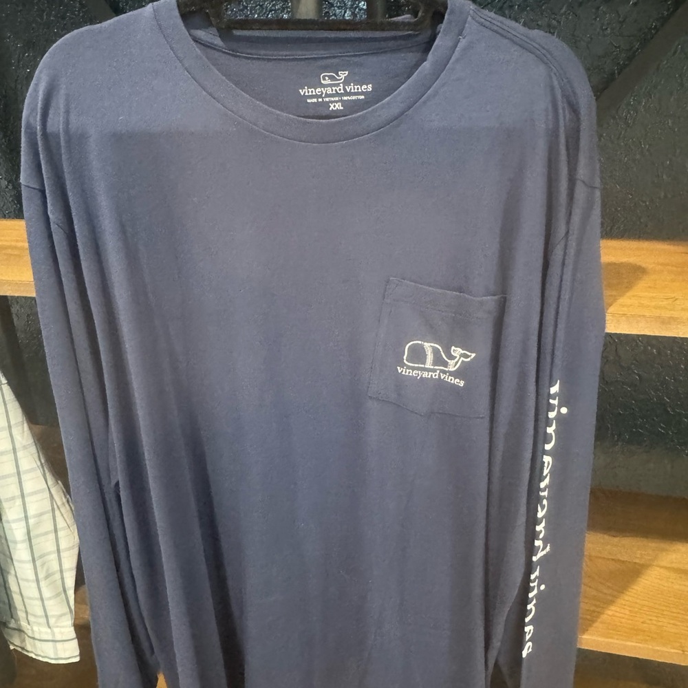 Vineyard Vines Blue Long Sleeve Tee Classic Comfort